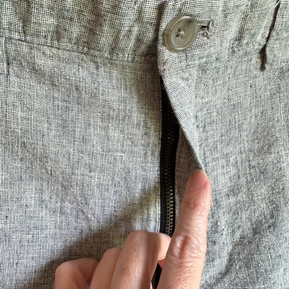 Banana Republic Aiden Short Men 36 Grey Heathered Linen Cotton Blend Casual FLAW